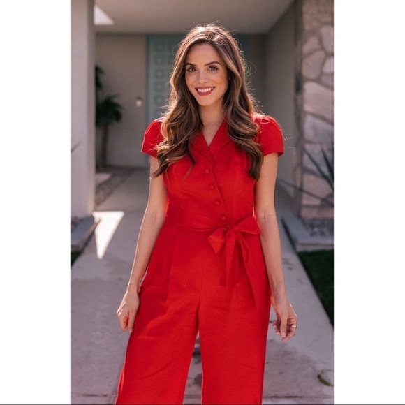 [Gal Meets Glam]  Bold Red Jumpsuit - Picture 4 of 8